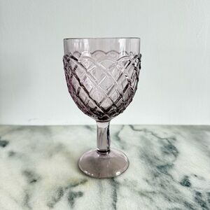 Smith Glass | Vintage Purple Trellis Lavender Goblet Pressed Cup Water Pedestal